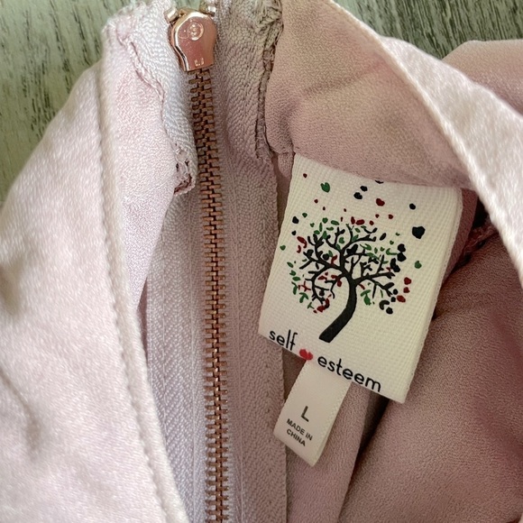 Self Esteem Juniors Pink Sleeveless Top with full back zipper, size large - Picture 2 of 8